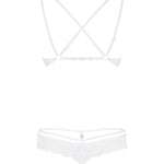 An additional view of the white underwire lace set