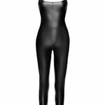 The Wild Crocodile black printed wetlook catsuit seen from another angle