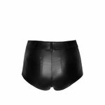 An additional view of the Wild Crocodile black printed wetlook shorts