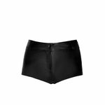 The Wild Crocodile black printed wetlook shorts made from stretchy fabric