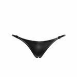 An additional view of the Wild Crocodile black printed wetlook thong