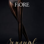 Wild Side black 60 denier tights with opaque patterned fabric