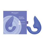 Blend vibrant blue rabbit vibrator with Pleasure Air and G-spot vibration by Womanizer