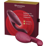 Duo 2 bordeaux Pleasure Air rabbit vibrator with flexible G-spot arm by Womanizer