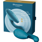 Duo 2 petrol Pleasure Air rabbit vibrator with flexible G-spot arm by Womanizer