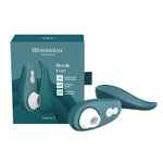 Liberty 2 dark petrol travel Pleasure Air clitoral stimulator with hygienic cover case by Womanizer