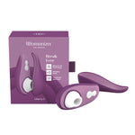 Liberty 2 purple travel Pleasure Air clitoral stimulator with hygienic cover case by Womanizer