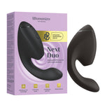 Next Duo black dual stimulator with 3D Pleasure Air and G-spot vibration by Womanizer