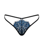 The Yassmyne blue lace thong, seen from a different angle