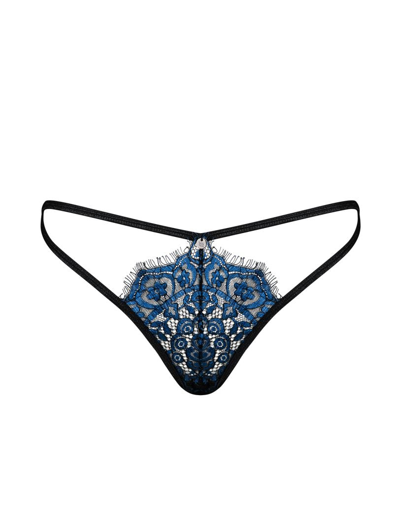 The Yassmyne blue lace thong, seen from a different angle