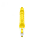 Alternate view of the yellow ribbed silicone vibrator