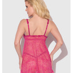 Alternate view of the pink lace open-cup babydoll