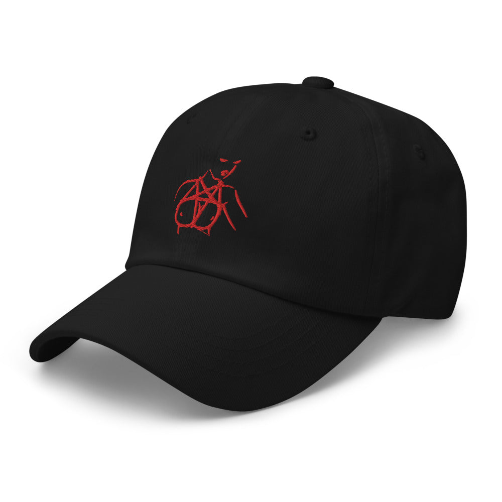 Alternate view of the black Shibari embroidered dad hat