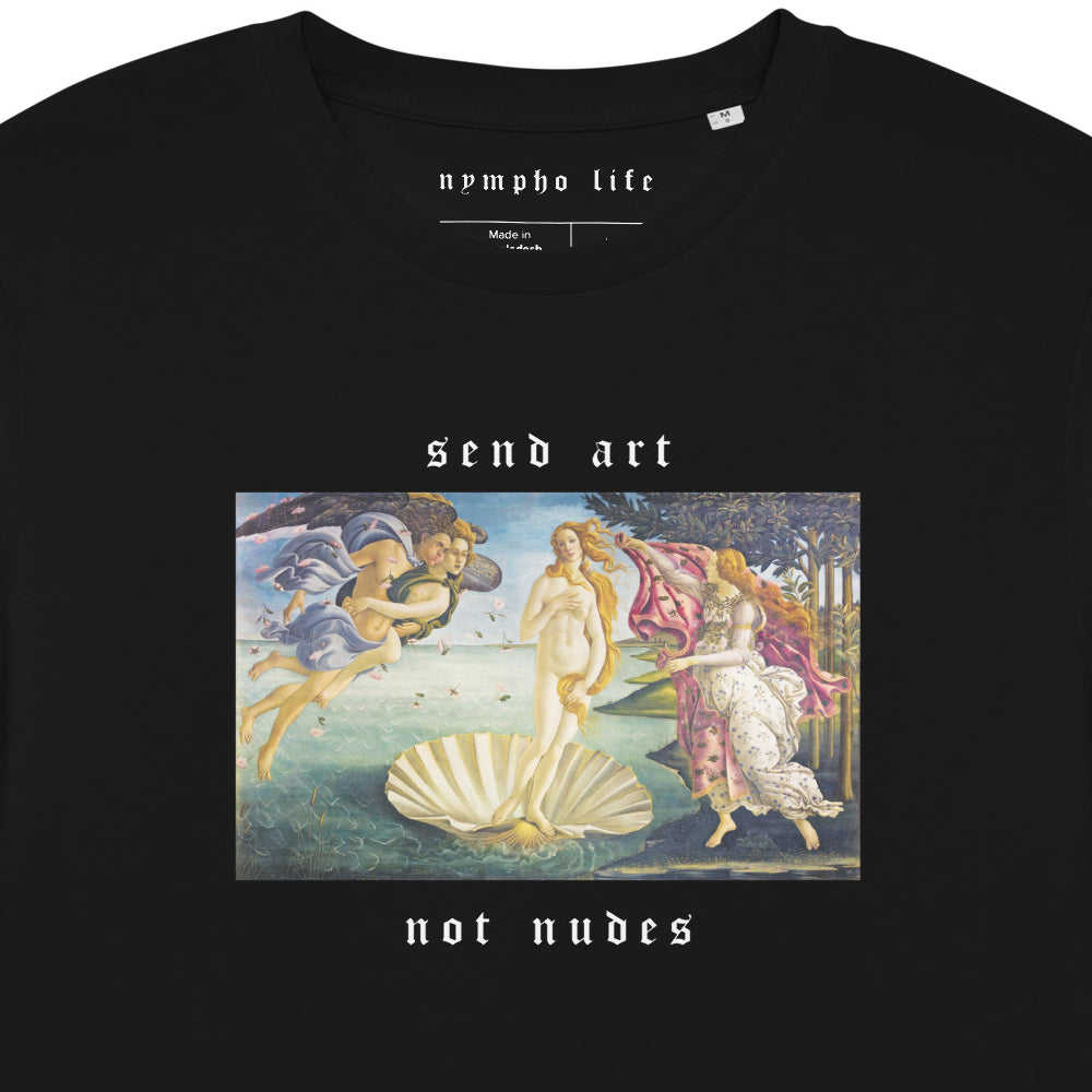 Alternate view of the black unisex Venus organic cotton tee
