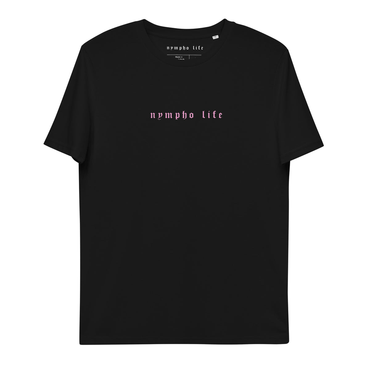 Logo black organic cotton unisex t-shirt by nympho life
