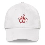 Shibari white embroidered low-profile dad hat by nympho life