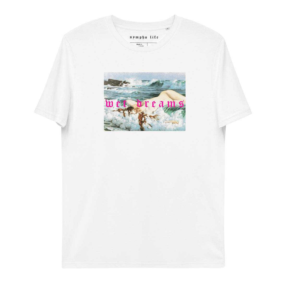 Wet Dreams white organic cotton unisex t-shirt by nympho life