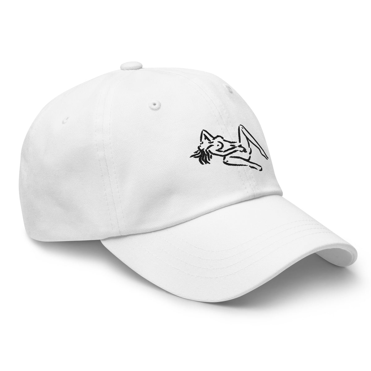 Alternate view of the white Self-Pleasure embroidered dad hat