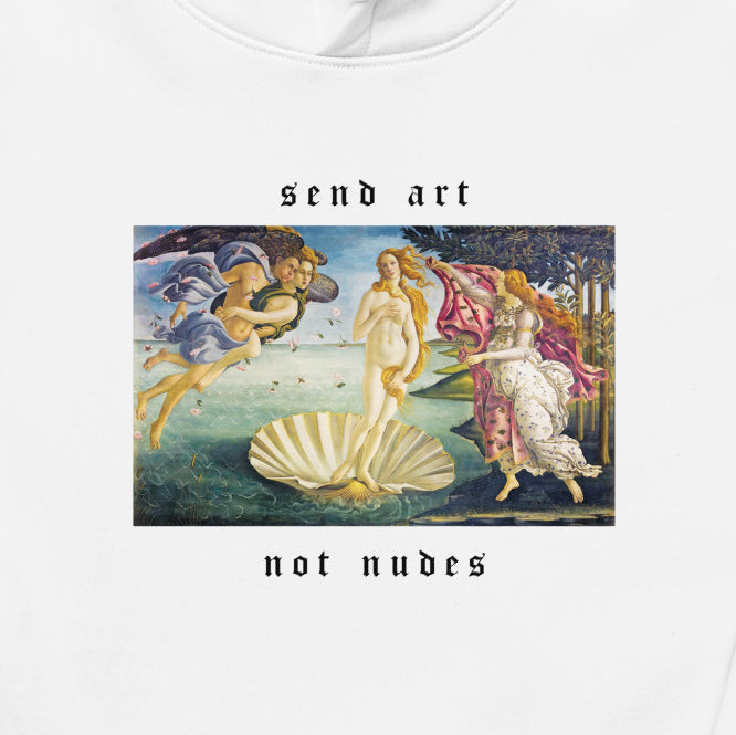 Alternate view of the white unisex Venus eco hoodie